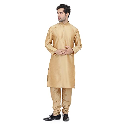 Image of Royal Kurta Men's Silk Blend Kurta & Churidaar Pyjama Set