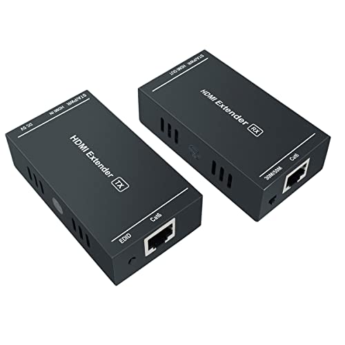 Elalight HDMI Over Ethernet Extender1080p@60Hz, hdmi Extender Over Ethernet 3D, Over Single Cat5e/Cat6/Cat 7 Cable, Transmit Up to 164 Ft (50m), EDID and POC Functionality