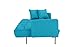 Divano Roma Furniture Modern Plush Tufted Linen Fabric Splitback Living Room Sleeper Futon (Light Blue)