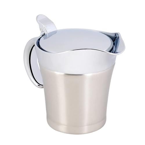 Gravy Boat with Lid, Double Insulated Gravy Boat Stainless Steel Sauce Jug Warmer Thermal Sauce Pot for Home Kitchen Restaurant(750ml)