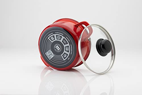 Foto von Metalac Standard 6-teilig Topfset Induktion Emaille Kochgeschirrset Rot, 196224