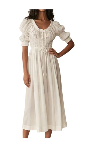 Chunersha Womens Summer Casual Cotton Puff Half...