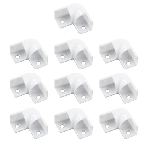 Mewutal 10pcs 90 Degrees Corner Connectors White V Shape LED Aluminum Channel Corner Kit 15x15mm Turning Adapters for Lighting System