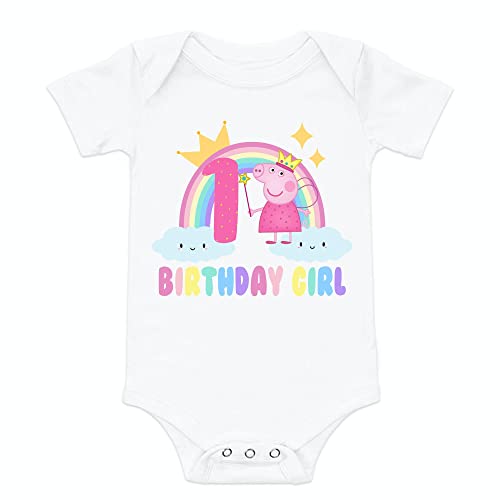 Peppa Girl first birthday Outfit Peppa Baby Girl 1st Birthday outfit Pig Birthday outfit Peppa first birthday Outfit Peppa shirt Peppa baby Girl bodysuit (24 months)