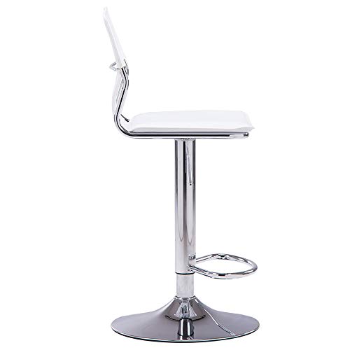 Sidanli White Adjustable Swivel Counter Bar Stool Chairs With Back (Set Of 2) #TOP5