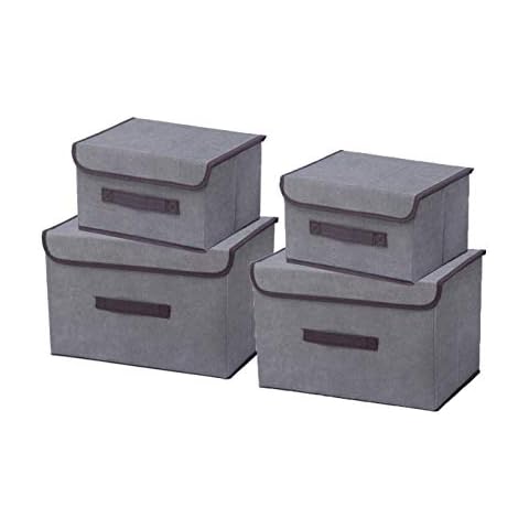 Kewayer Cajas de Almacenamiento de Tela con Tapas Cover