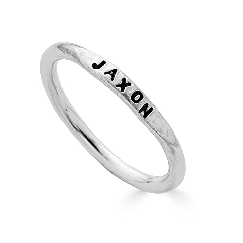 By Hannah Design Teeny Tiny Stacking Sterling Silver Ring Personalized Ring2