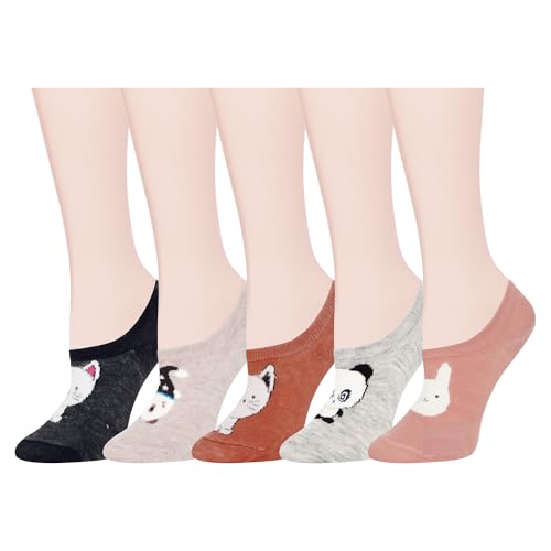Image of Violet Mist Women's No Show Socks - Low Cut, Invisible, Non Slip Footies - Flat Boat Socks