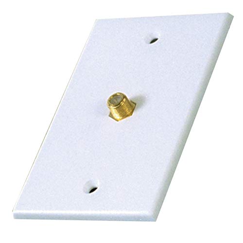 Placa coaxial de pared con conector monobloc RCA VH61R resistente en color blanco