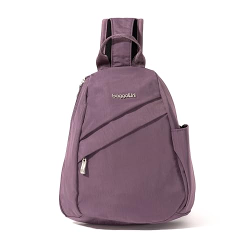Image of Baggallini Medium Sling Backpack - 9 inchx11 inch Lightweight Sling Bag with Convertible Adjustable Shoulder Strap