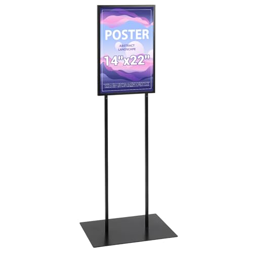Duraaamo 14 x 22 Inch Double-sided Bulletin Sign Holder Poster Stand Heavy Duty Metal Floor Standing...