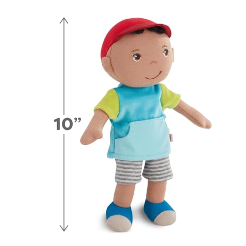 Image of HABA Snug Up Gabriel - 10 inch Soft Doll, Machine Washable Baby Boy Doll - Perfect Snuggly First Soft Toddler Plush Figure for 6 Months and Up