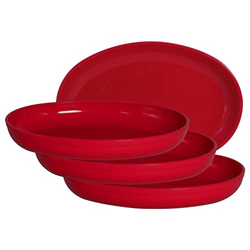 WONDERHomeware Sigma Snacker Microwave Safe Bowl Set, 4 pc 500 ml, Pink Color (Red)