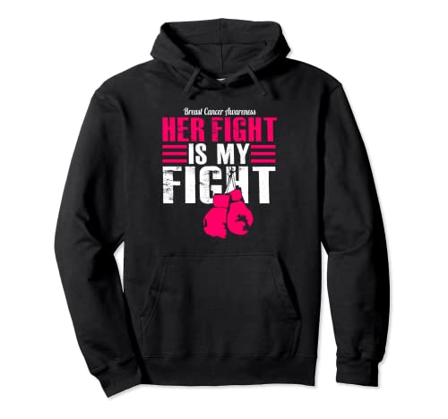 Camicia rosa a forma di guantone da boxe Her Fight Is My Fight, idea regalo Felpa con Cappuccio