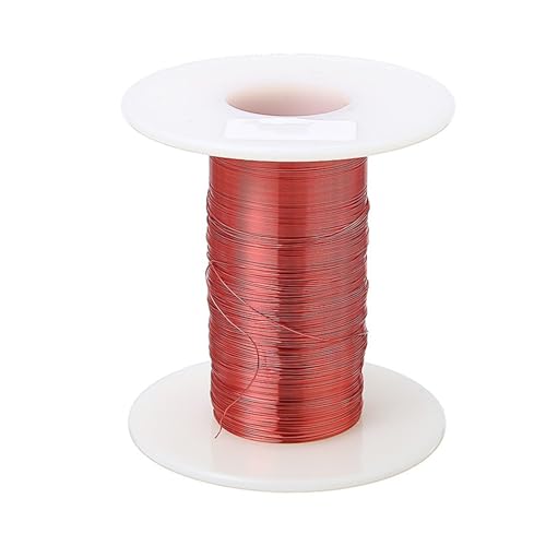 ELLANA Cable Flexible Relay Electric Meter Coil Winding, 100m*0.2mm Magnet Wire, Enameled Copper Wire, Red Magnetic Wire Inductance Coil Extension Connector