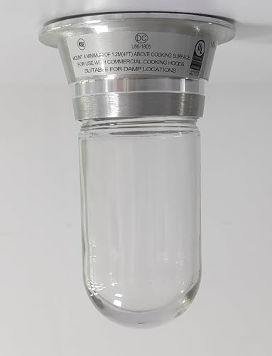 Restaurant Canopy Hood Light Fixture with Thermal and Shock Resistant Globe