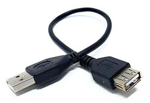DRUT 15cm short USB Male to USB Female 2.0 24AWG High Speed EXTENSION Cable A Plug to Socket 0.5ft Black - Image 2