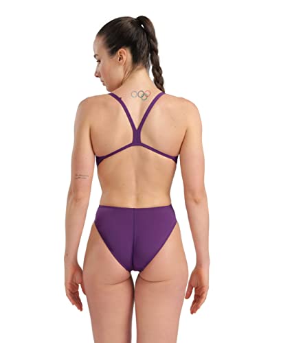 Image of Arena Women's Solid Team Swimsuit Challenge Back MaxLife Open Back Bathing Suit Athletic Swimwear