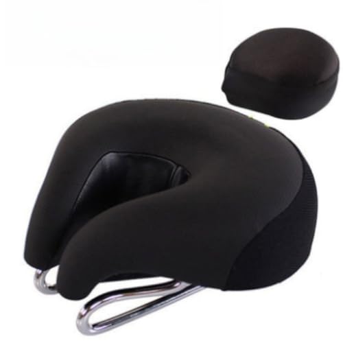 Fiyyugaマウンテンバイクのサドル、厚く、ノーズレスサドル、快適、衝撃吸収、柔らかい、リバウンド、取り外しやすい、自転車のシートクッション (d,クッション+クッションカバー)