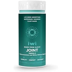 Iwi Life Joint Omega-3, 60 Softgels (30 Servings), Plant-Based Algae Omega-3 with Glucosamine, Mobility Support Dietary Supplement, Krill & Fish Oil Alternative, No Fishy Aftertaste