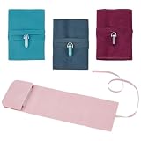 CUTHOLLOW 4 Stück 12,6x7,5cm Tarot-Karten-Aufbewahrungstasche mit Exquisitem Anhänger, Bunt Samt Tarot Beutel Set, Tasche Tarot-Stoffwickel, für Tarot-Karten Oracle-Deck Spielkarten 4 Farben
