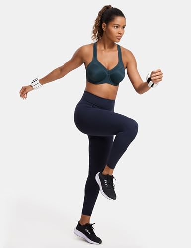 Image of SYROKAN Women's Full Support High Impact Racerback Lightly Lined Underwire Sports Bra