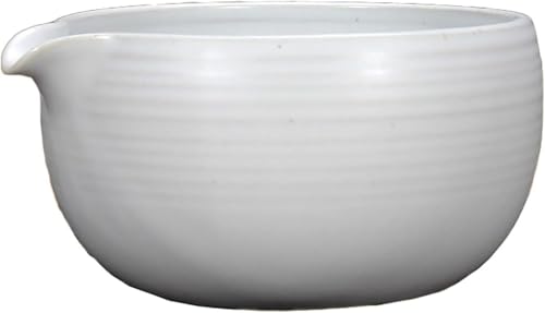 Riazdiw 抹茶茶碗、陶器、和風、お茶、抹茶、伝統的、陶器、和風、抹茶茶碗、小道具、茶道、禅茶道、人気、ギフト、贈り物 (ホワイト)