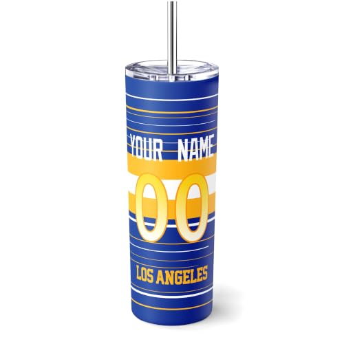 Image of Los Angeles R Tumbler 20oz Travel Mug Custom Name and Number Gifts