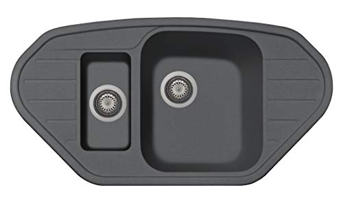 Évier Plados SP0981 à une grande cuve + une petite cuve + égouttoir Cover