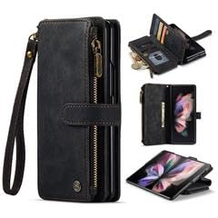 Cover Custodia a Libro con Zip per Samsung Galaxy Fold 4 5G (nero)