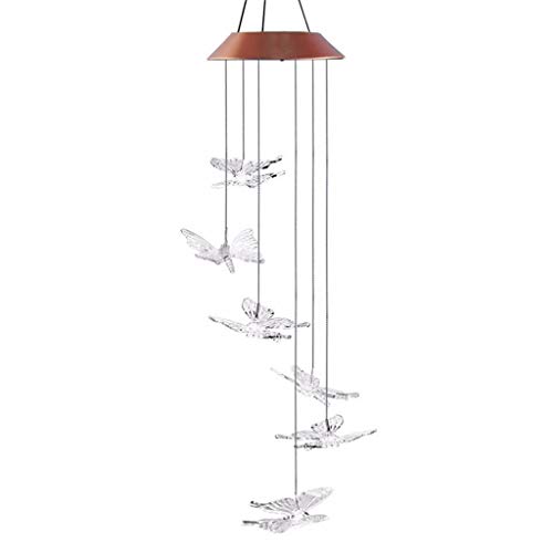 Preisvergleich Produktbild DIKHBJWQ LED solarbetriebene Schmetterlings-Windspiele Heller Lampen-Dekor des Hausgartens (Lichterkette / Light / Tischlampe / Nachttischlampe / Nachtlicht)