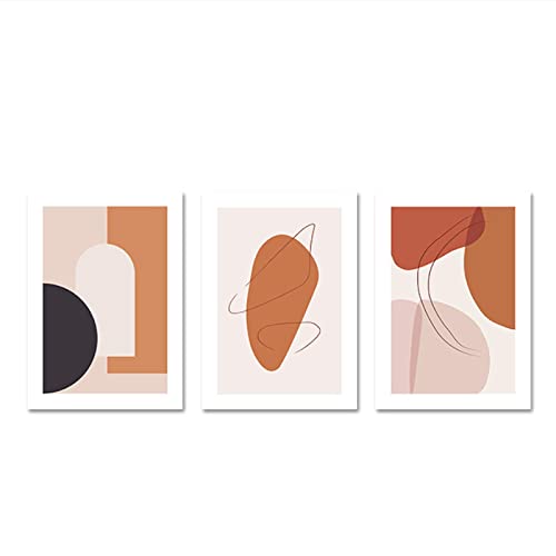YABINGA Geometría Abstracta Póster Arte de la Pared Impresión en Lienzo Pintura Minimalista Hogar Dormitorio Decoración Imagen (30 × 40 CM / 11.8 × 15.7 Pulgadas) × 3 Piezas Sin Marco Cover