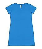 LAT Apparel Ladies 100% Cotton Fine Jersey V-Neck Coverup [Large / X Large] Cobalt Blue Short Sleeve Coverup