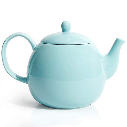 Sweese 220102 Porcelain Teapot 40 Ounce Tea Pot - Large Enough for 5 Cups Turquoise