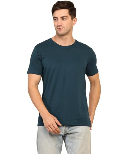 Image of Unisex Round Neck Plain T-Shirt | Combed Bio-Washed Ring Spun Cotton for Men & Women, Short Sleeves