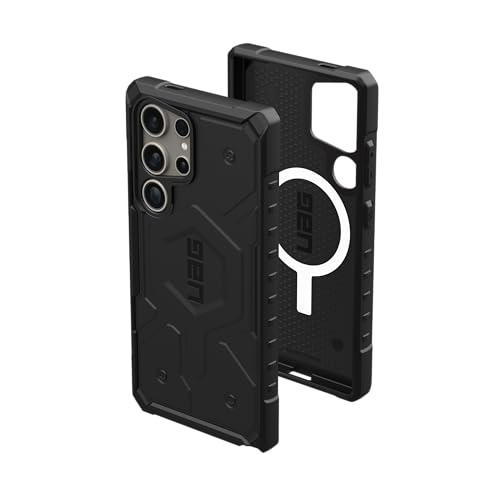 URBAN ARMOR GEAR UAG Designed for Samsung Galaxy S24 Ultra Case 6.8' Pathfinder Black, Magnetic Charging Rugged Military Drop-Proof Impact Resistant Non-Slip Protective Cover
