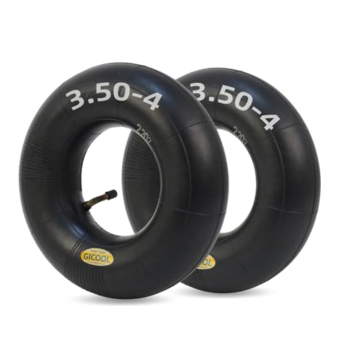 GICOOL 4.10/3.50-4 Replacement Inner Tubes 2 Pack with TR-87 Valve Stem Heavy Duty Fit 10 Tires For Hand Truck Garden Utility Wagon Go Cart