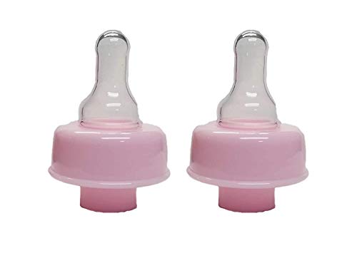 Refresh-A-Baby Universal Bottle Top Adapter, Fits Formula Juice & Water Bottles (2-Pack) (Pink)