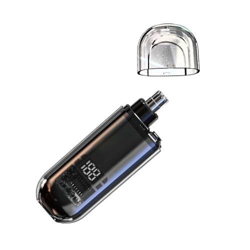 Aparador de Pelos Nariz e Orelha Profissional Premium com Display LED Digital, Recarregável USB, Lâmina de Aço Inox Portátil