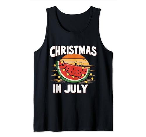 Christmas in July: Watermelon with Christmas Lights Design Camiseta sin Mangas