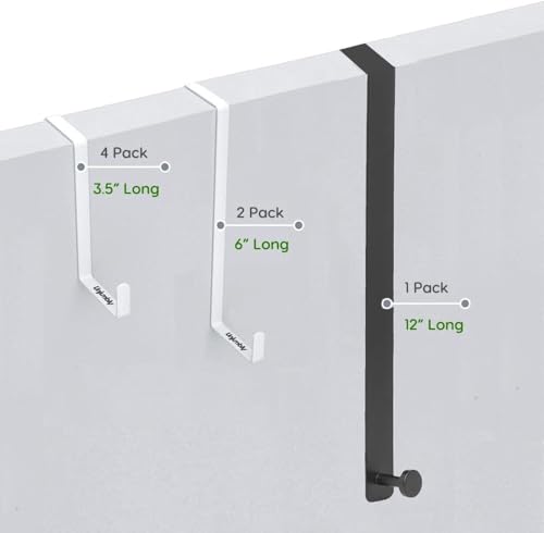 Unjumbly Over The Door Hooks, Set of 2 – Bathroom and Laundry Room Over Door Hanger - Wreath Hanger - Ironing Board Hanger - Towel Holder - Fits Wide & Thin Doors,White - Image 3