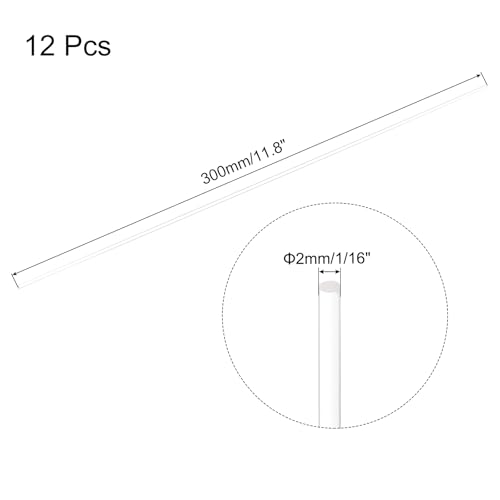 Image of MECCANIXITY 12pcs Acrylic Round Rods 5 /64 inch x 12 inch Clear Acrylic Dowel Rods Sticks Plastic Sticks Strip for DIY Crafts Lighting Gardening Decoration - 2mm x 300mm