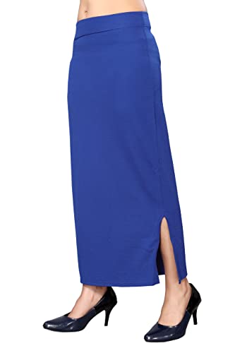 Image of Yashika Women's Full Elastic Lycra Blend Saree Shapewear Petticoat(New-Shape Royal Blue-S)