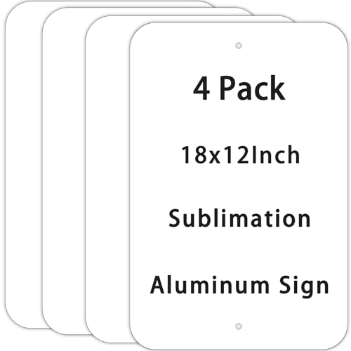 4 Pack Blank Aluminum Sign, 12x18Inch Sublimation Sign Blanks, Heat...