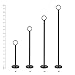 New Star Foodservice 27716 Ring-Clip Table Number Holder/Number Stand/Place Card Holder, 12-Inch, Set of 12, Black Finish