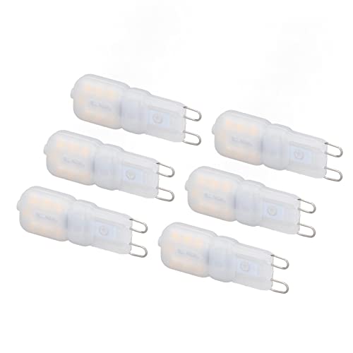Garosa Bombilla LED G9, Bombillas LED G9, 6 Bombillas LED G9 Regulables 3W Ahorro de Energía Bombilla de Luz de 360 ​​​​grados para Vueltas de Ventilador de Techo, Lámparas de Pie (#3)