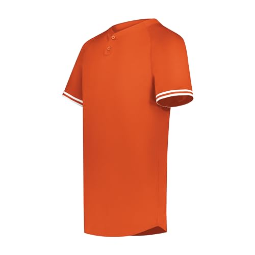 Augusta Sportswear Boys Cutter+ Henley Jersey, Orange/White, X-Large