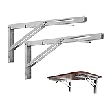 Dhouse 2STK Klappkonsole 400mm Edelstahl Regal Klammern Klappwinkel Regalkonsole für Schreibtisch Klapptisch Wandtisch