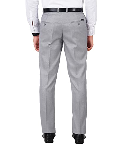 Image of Mc Henry Men's Wrinkle Free Stretchable Self Design Formal Regular Fit Trousers