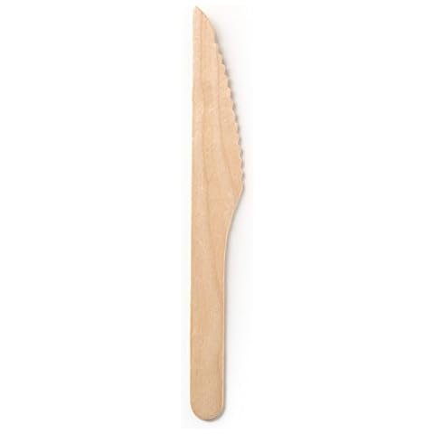 Susty Party Supplies Wooden Knife (100 Pack), Wood Cover